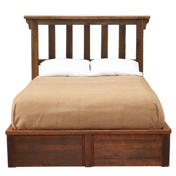 Barnwood Post Platform Bed