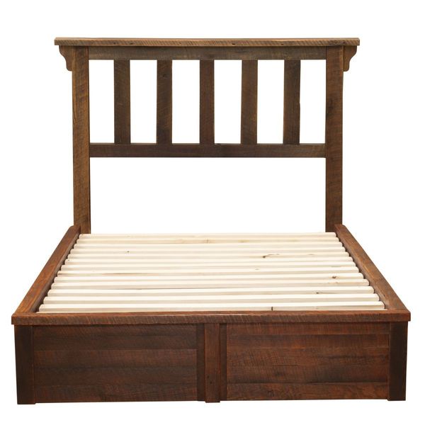 Barnwood Post Platform Bed
