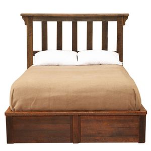 Barnwood Post Platform Bed