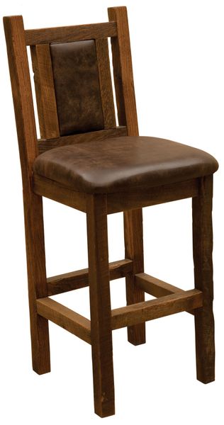 Artisan Barnwood Upholstered Bar Stool