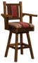 Artisan Barnwood Upholstered Bar Stool with Arms