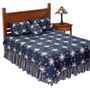 Blue Double Wedding Ring Quilt Set