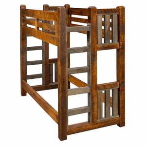 Sawmill Rough Sawn Queen over Queen Bunk Bed
