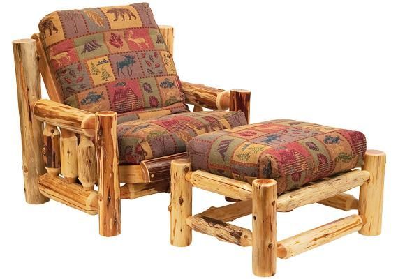Cedar Futon Chair With Ottoman