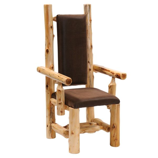 Cedar High-Back Upholstered Chair with Arms