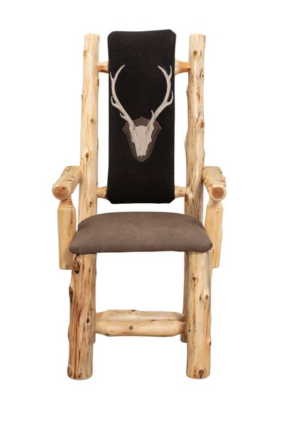 Cedar High-Back Upholstered Chair with Arms