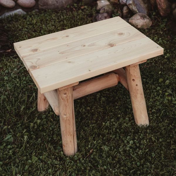 Cedar Log End Table