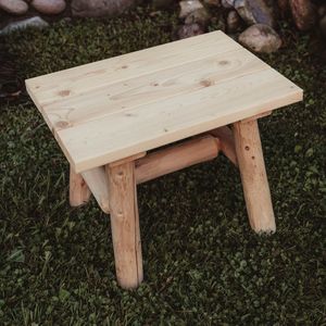 Cedar Log End Table