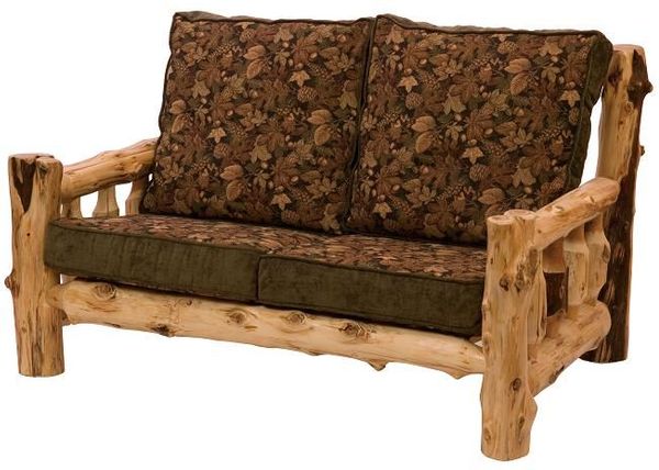 Cedar Log Frame Loveseat