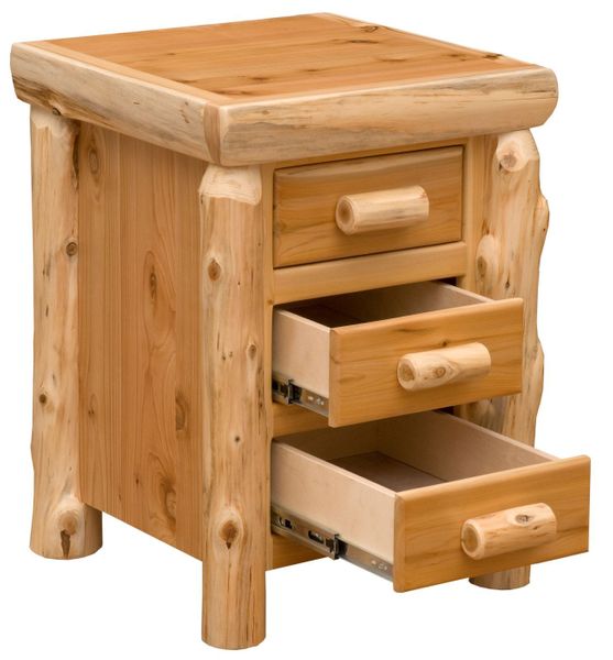 Cedar Three Drawer Nightstand