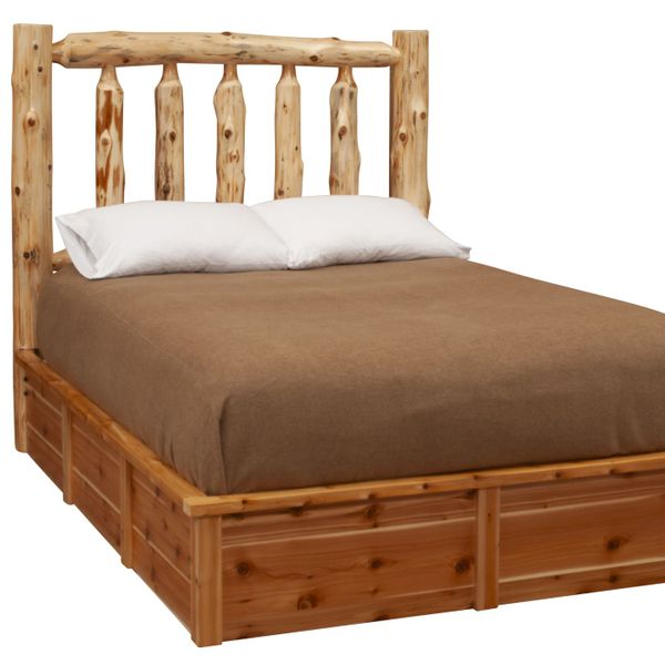Cedar Traditional Log Platform Style Bed