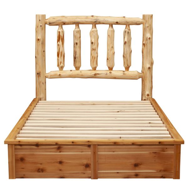 Cedar Traditional Log Platform Style Bed