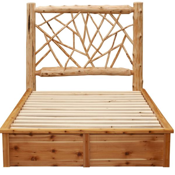 Cedar Twig Platform Style Bed
