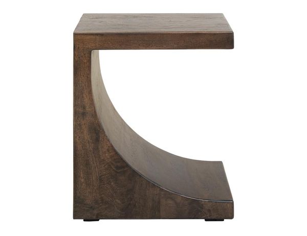 Dark Mezquite Wooden Chairside Table