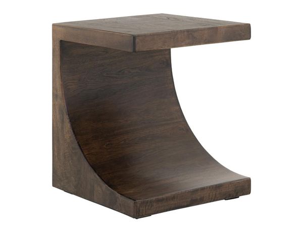 Dark Mezquite Wooden Chairside Table
