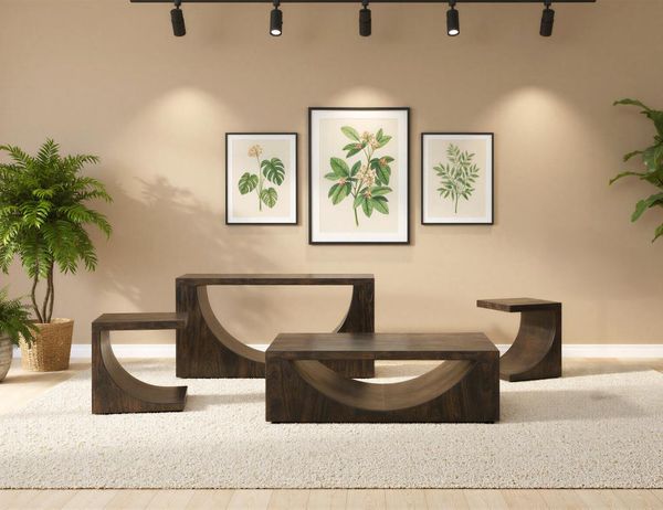 Dark Mezquite Wooden Chairside Table
