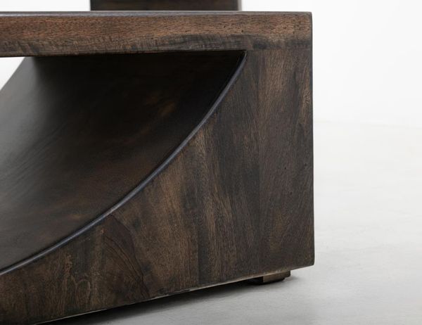 Dark Mezquite Wooden Cocktail Table