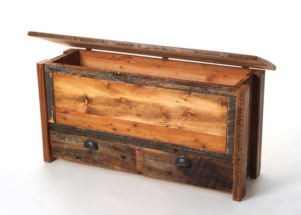 Coonsa Creek Reclaimed Barnwood Blanket Chest With Drawers