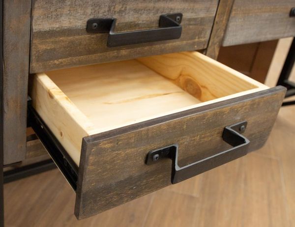 Loft Brown 5 Drawer Desk