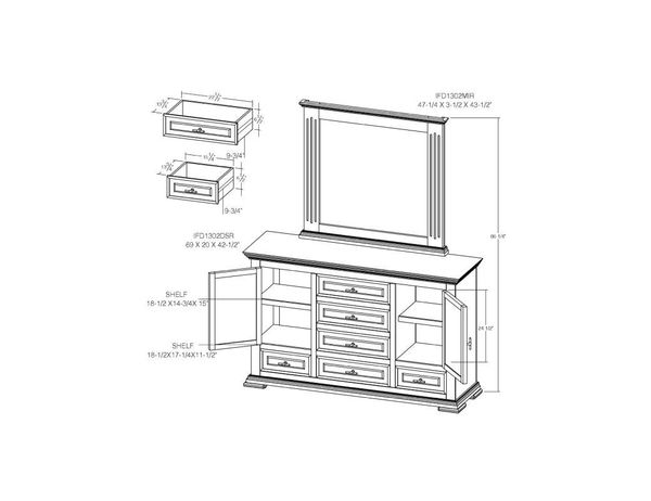 Desire 6 Drawer & 2 Door Dresser