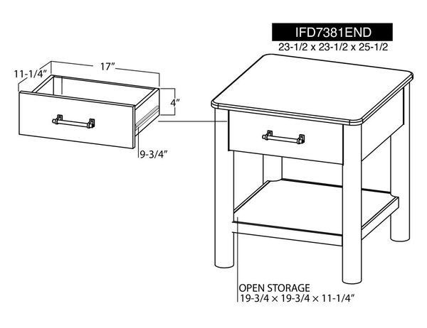 Olimpia 1 Drawer End Table