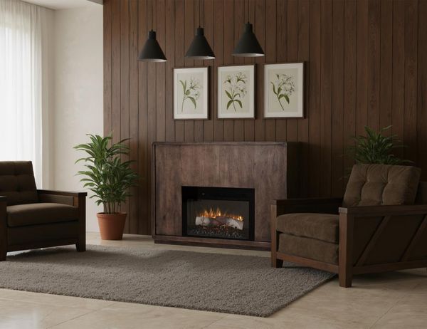 Dark Mezquite Fireplace Console