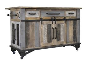 Loft Brown 3 Drawer 6 Doors Kitchen Island