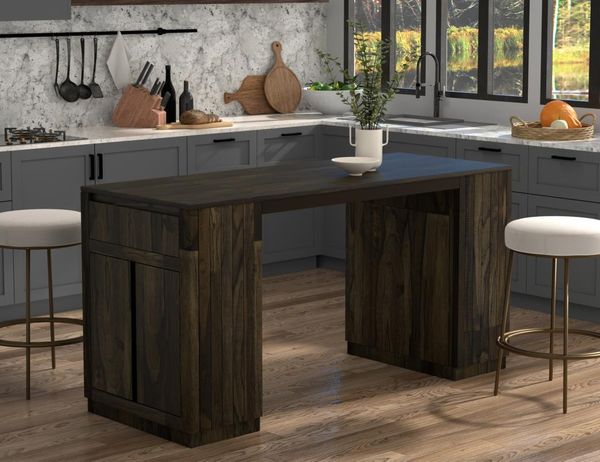Dark Mezquite 2 Drawer 4 Door Kitchen Island