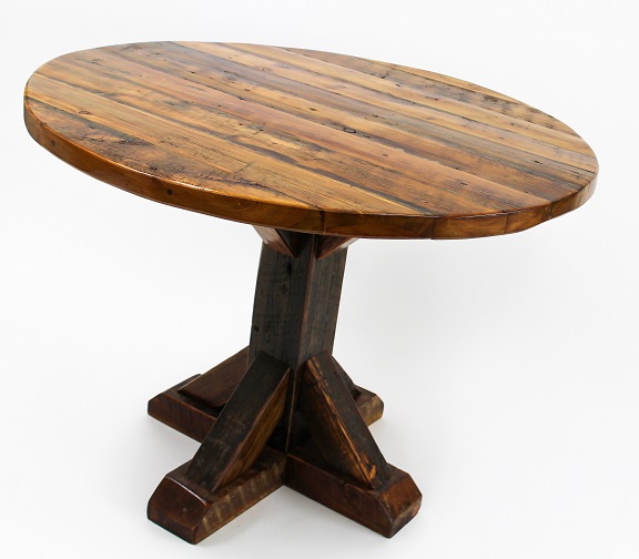 Loneman Mountain Barnwood Round Pedestal Table