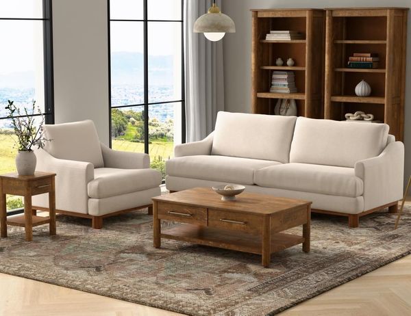 Olimpia Loveseat with Wooden Frame