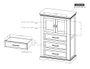 Maderia Chest, 3 Drawer 2 Door