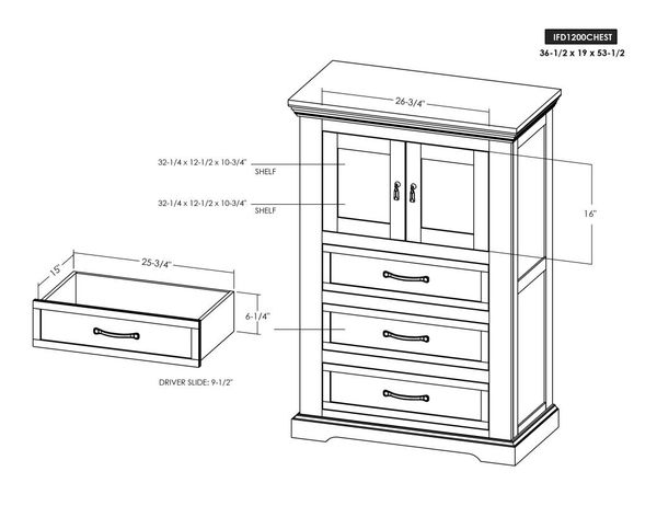 Maderia Chest, 3 Drawer 2 Door