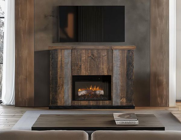 Loft Brown Matel Fireplace