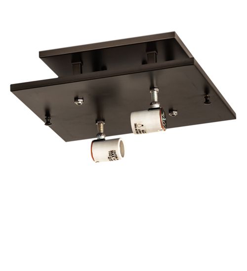 Meyda 12" Square Hyde Park Double Bar Mission Flushmount