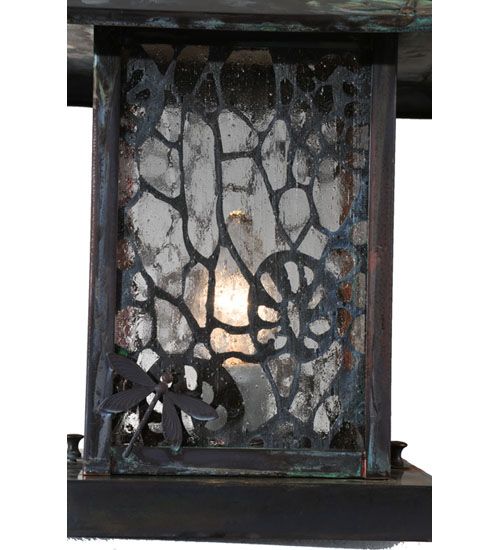 Meyda 12" Square Seneca Lotus Leaf and Dragonfly Pier Mount