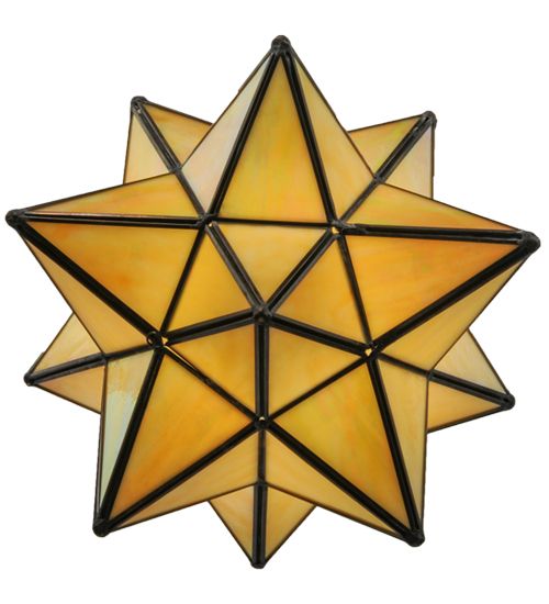 Meyda 12"W Moravian Star Beige Iridescent Flushmount