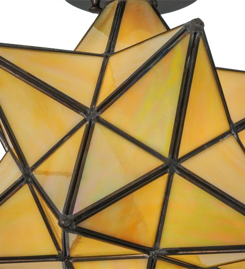 Meyda 12"W Moravian Star Beige Iridescent Flushmount