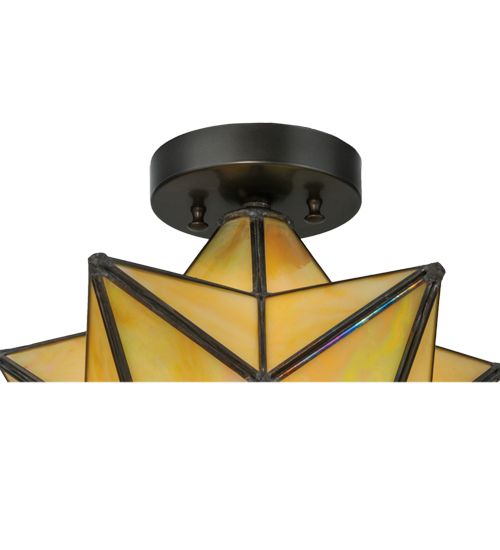 Meyda 12"W Moravian Star Beige Iridescent Flushmount