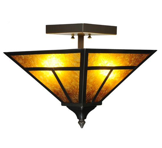 Meyda 13"Sq "T" Mission Flushmount