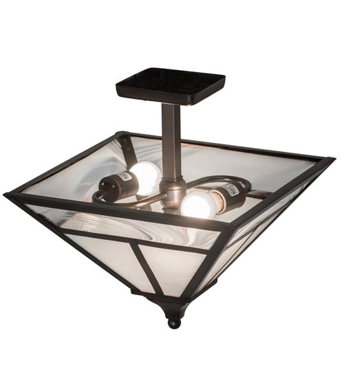Meyda 13"Sq "T" Mission Semi-Flushmount