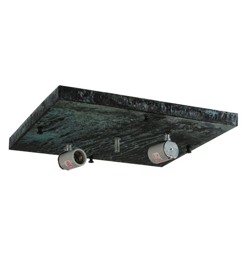 Meyda 14"Sq Hyde Park Double Bar Mission Flushmount