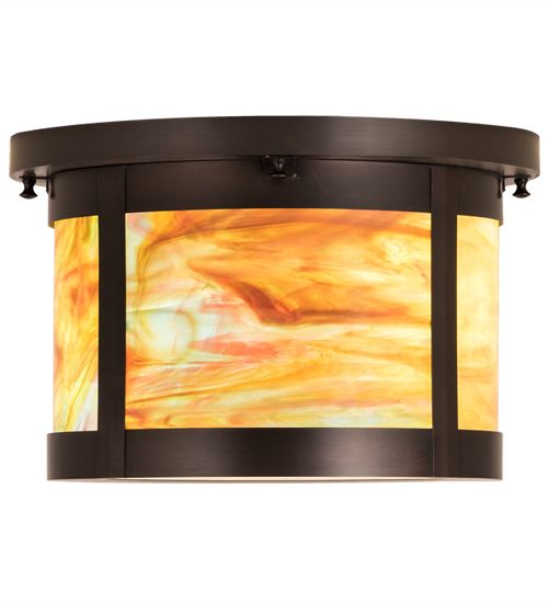 Meyda 14" Wide Craftsman Flushmount