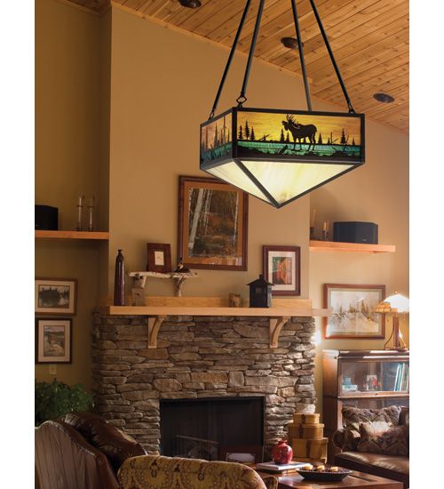 Meyda 16.5"Sq Moose Creek Semi-Flushmount