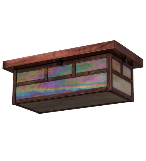 Meyda 16"L Double Bar Mission Oblong Flushmount