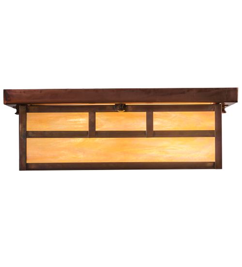 Meyda 16"L Double Bar Mission Oblong Flushmount