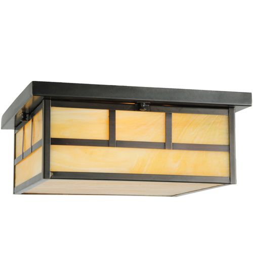 Meyda 16"Sq Hyde Park Double Bar Mission Flushmount