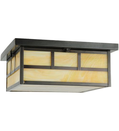 Meyda 16"Sq Hyde Park Double Bar Mission Flushmount