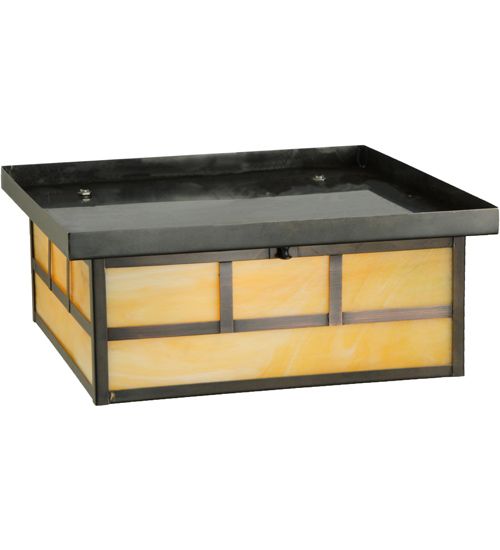 Meyda 16"Sq Hyde Park Double Bar Mission Flushmount