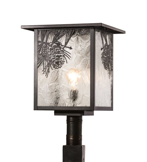 Meyda 16" Square Hyde Park Winter Pine Post Mount