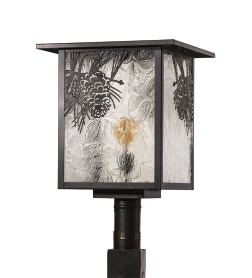 Meyda 16" Square Hyde Park Winter Pine Post Mount